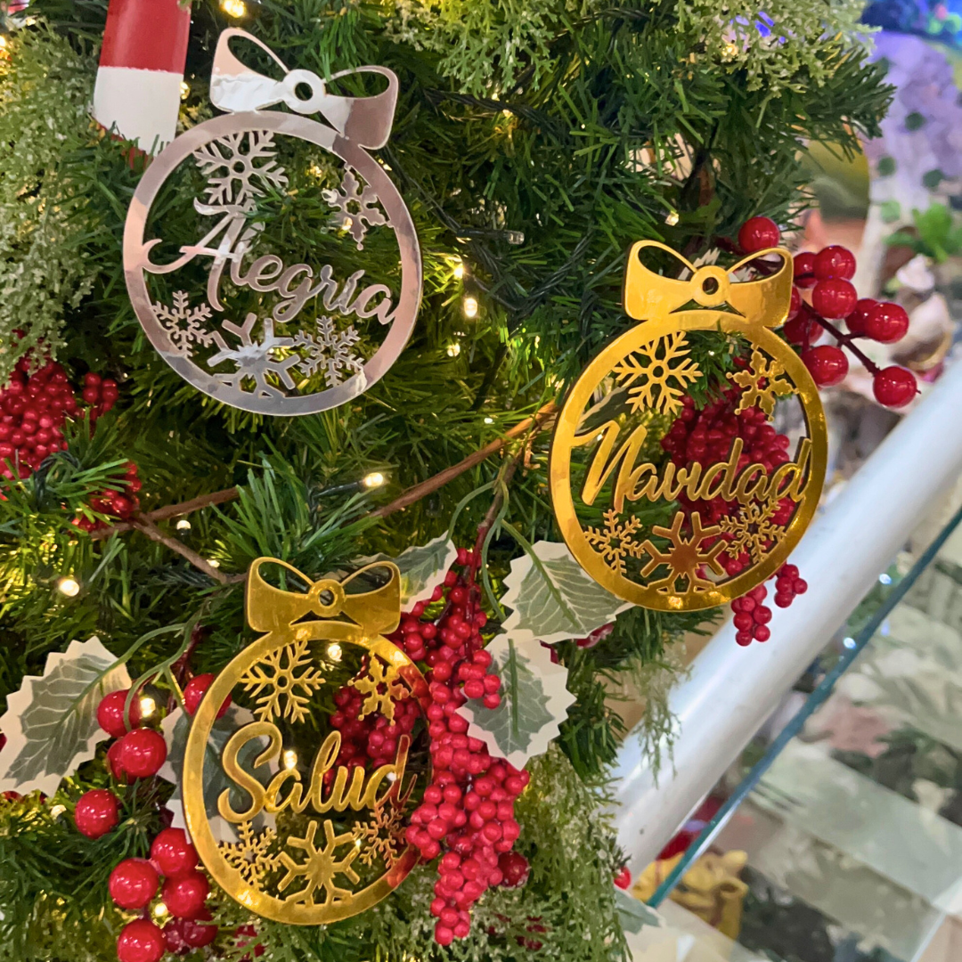 Set X 4 BOLAS NAVIDEÑAS MÁGICAS "Un toque Especial para tu ÁRBOL" OFERTA X TIEMPO LIMITADO