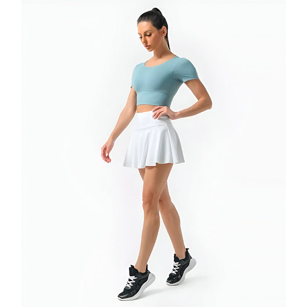 Falda deportiva con short y bolsillo incorporado + Plan de ejercicios semanal