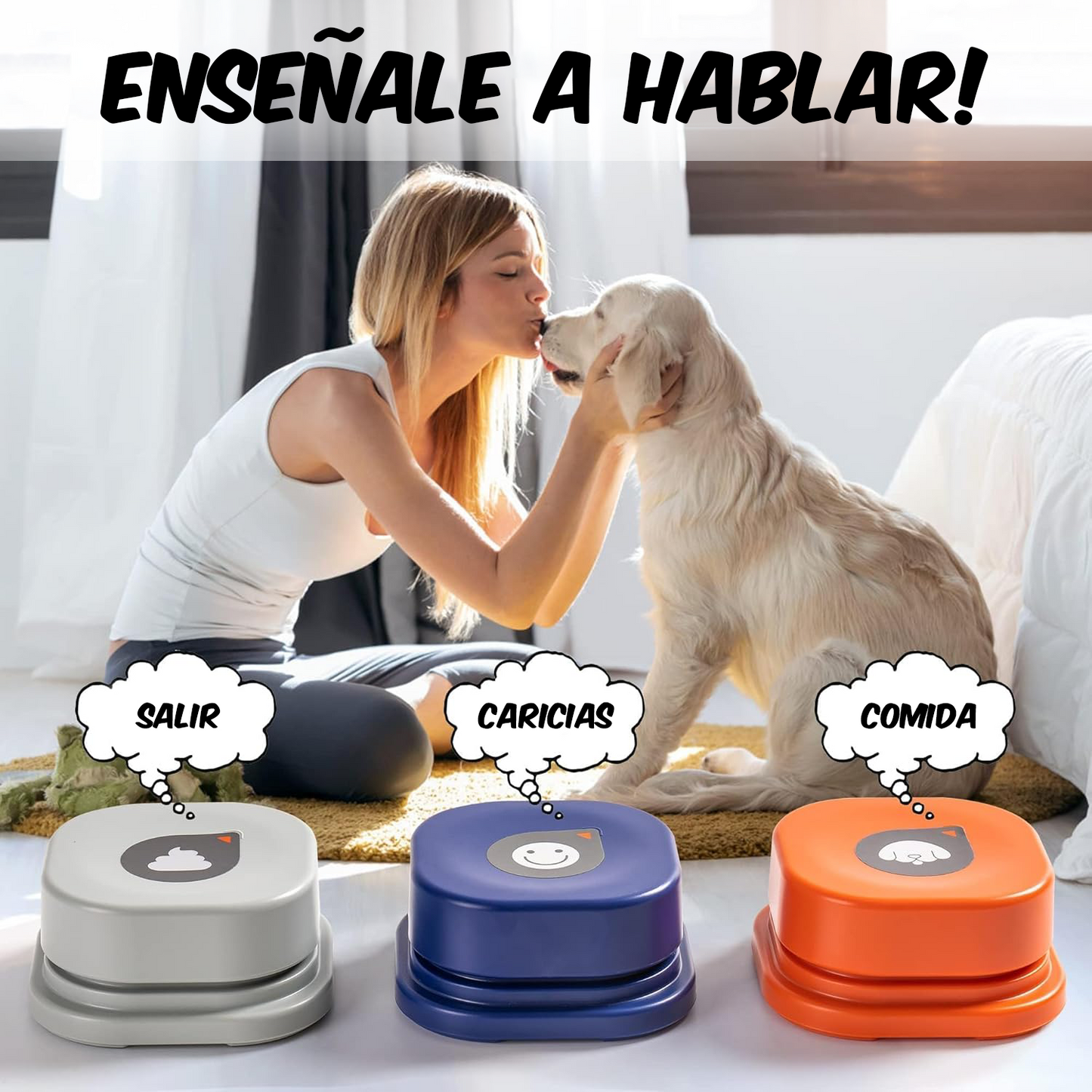 Pack x2 Botones de Entrenamiento para Perros ¡Haz que tu Perro Hable con Solo un Clic! OFERTA LIMITADA + E-BOOK Entrenamiento Ilustadro GRATUITO