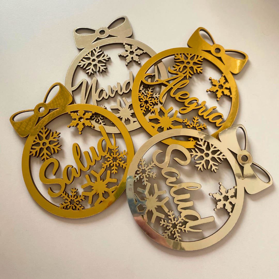 Set X 4 BOLAS NAVIDEÑAS MÁGICAS "Un toque Especial para tu ÁRBOL" OFERTA X TIEMPO LIMITADO