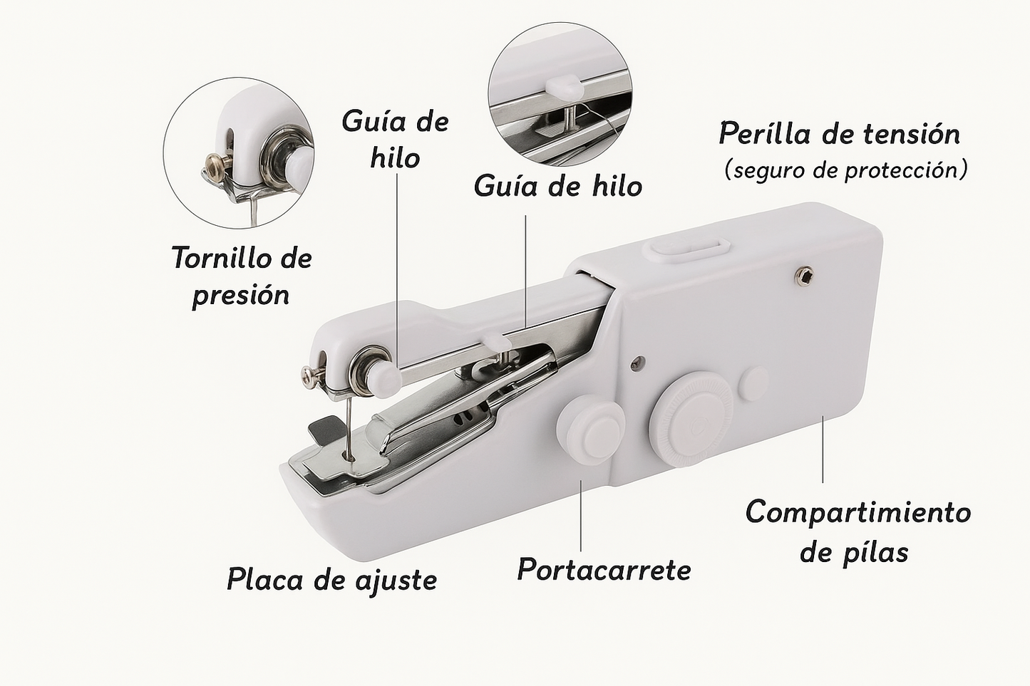 Mini Máquina Portátil de Coser ✨ ¡Pequeña, rápida y siempre a la mano!