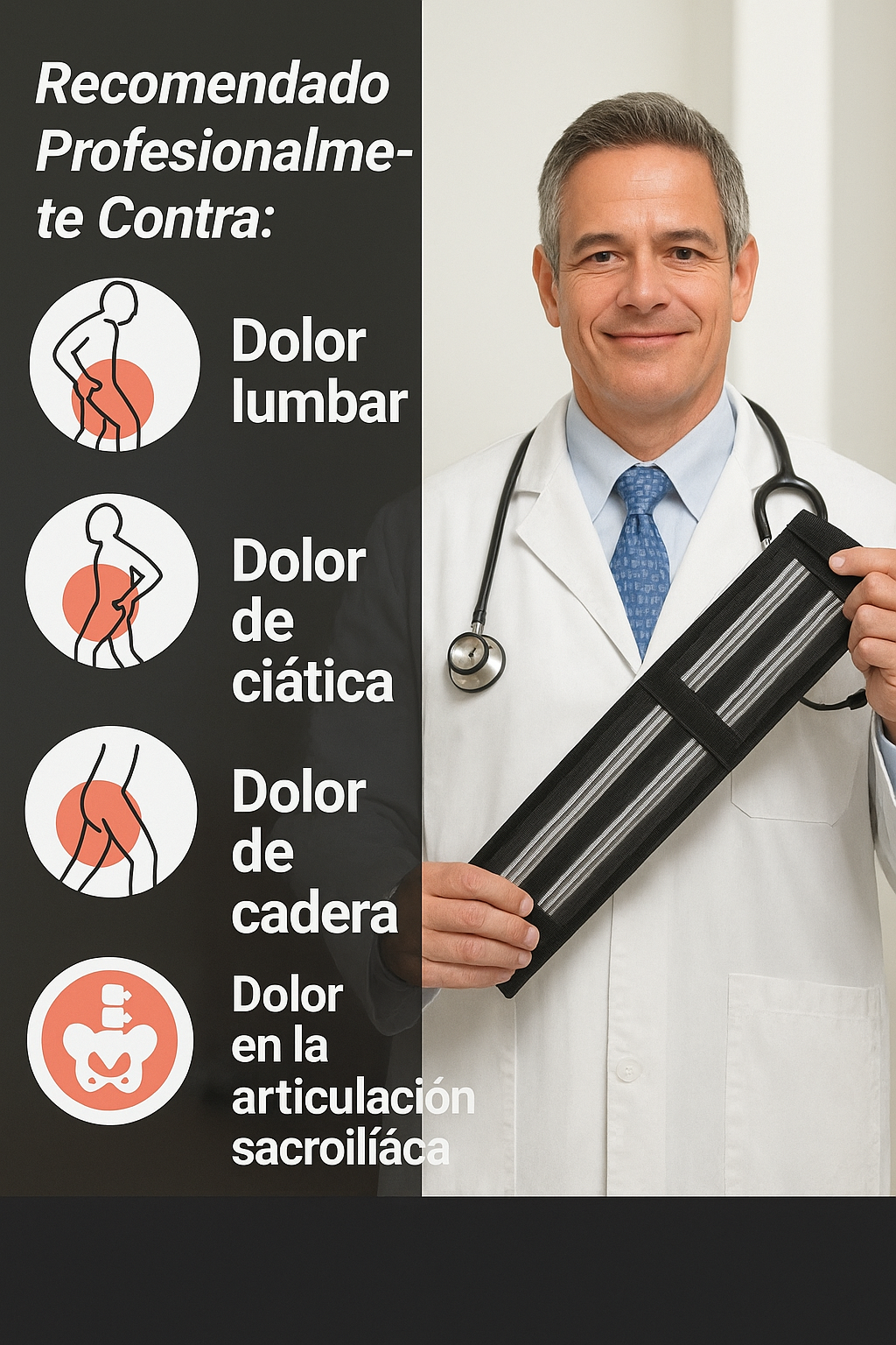 Cinturón Ortopédico: Despídete del dolor ciático en minutos + Regalo CREMA PERFECTX