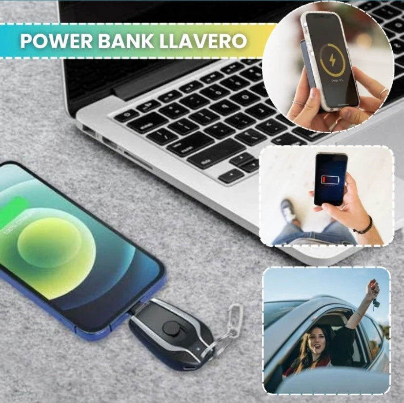 PACK X 3 LLAVEROS CARGADOR-POWER BANK. ¡EL REGALO PERFECTO PARA ESA PERSONA ESPECIAL!