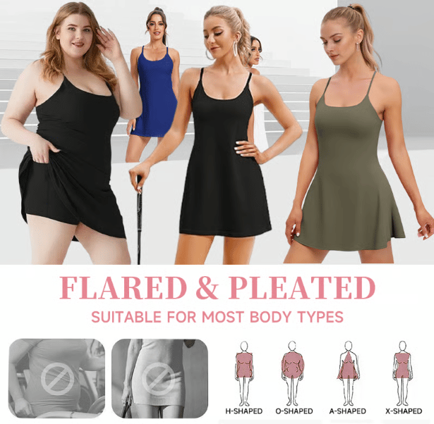 El vestido deportivo sin espalda con control de abdomen definitivo: diseñado para el movimiento y para ir al baño fácilmente.