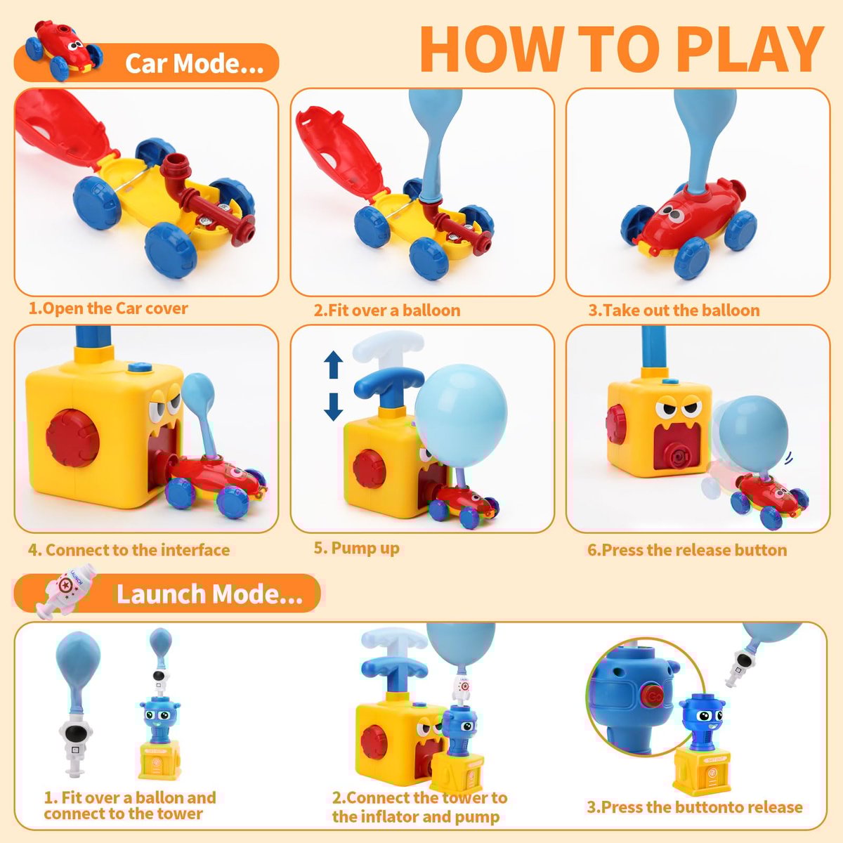 🎈 KIT DE JUGUETES IMPULSADOS POR GLOBOS: BALLOON ZOOM