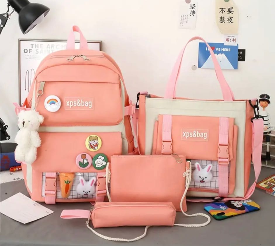 Set de Mochilas 5 en 1: con pines y peluches incluido + Libro Montessori GRATIS