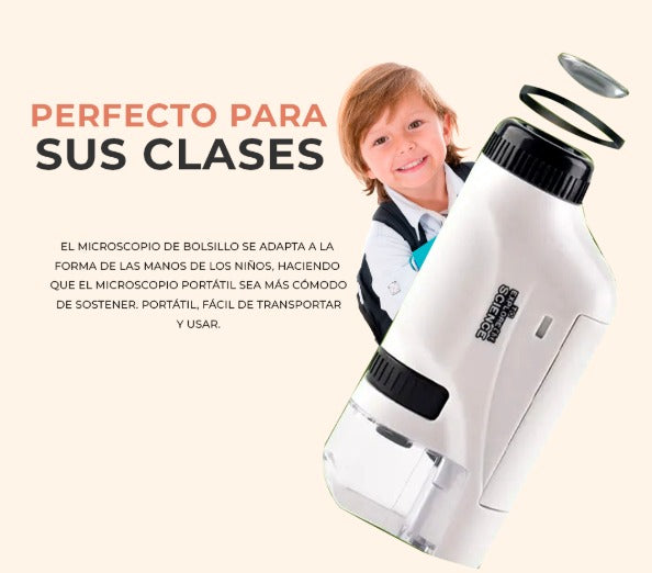 MICROSCOPIO  ¡Descubre un Mundo Oculto + Porta Objetos de REGALO!