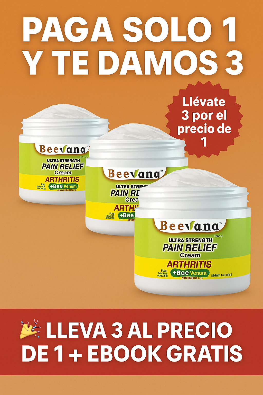 CREMA  para el dolor COMBO 3X1 alivio real + GRATIS guía para fortalecer articulaciones.