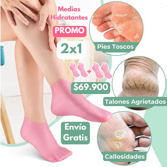 Tus PIES HIDRATADOS por MAS TIEMPO ¡Lleva 2 PARES de MEDIAS HIDRANTES por el precio de 1! OFERTA POR TIEMPO LIMITADO