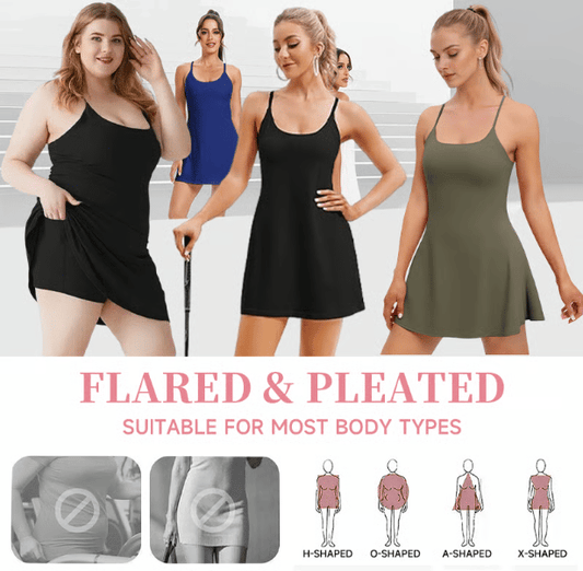 El vestido deportivo sin espalda con control de abdomen definitivo:  diseñado para el movimiento y para ir al baño fácilmente.