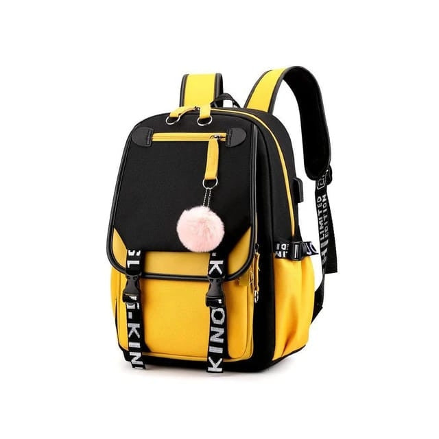 MOCHILA SMART KAWAII + PELUCHE POMPOM: INCLUYE PUERTO PARA CARGA Y PUERTO AURICULAR