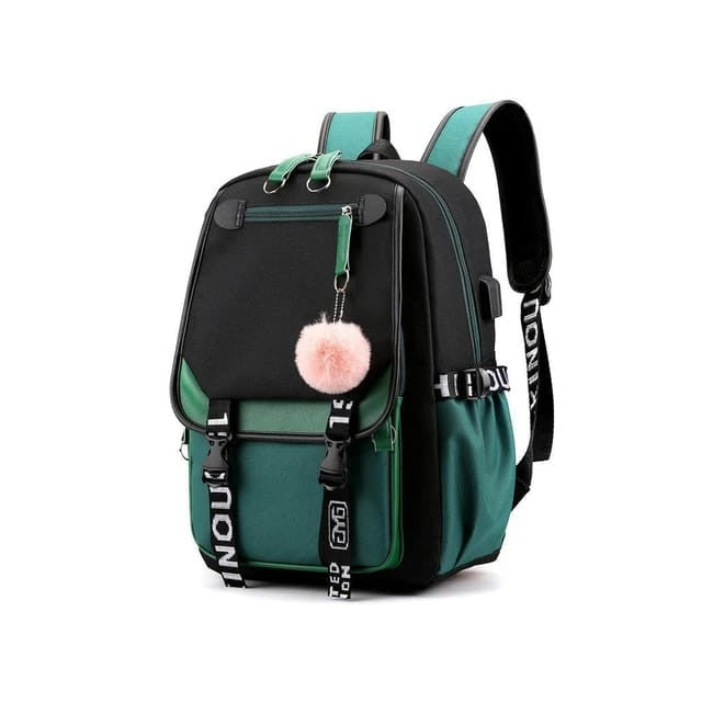 MOCHILA SMART KAWAII + PELUCHE POMPOM: INCLUYE PUERTO PARA CARGA Y PUERTO AURICULAR